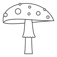 Amanita icon, outline style vector