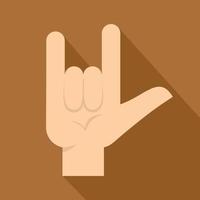 Rock gesture icon, flat style vector