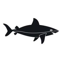 Shark fish icon, simple style vector