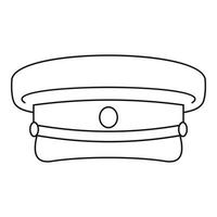 icono de sombrero militar, estilo de esquema vector