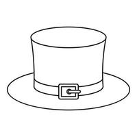 Leprechaun hat icon, outline style vector