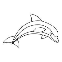 Dolphin icon, outline style vector