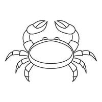 Crab icon, outline style vector