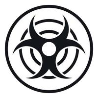 Sign of biological threat icon, simple style vector