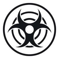 Sign of biological threat icon, simple style vector