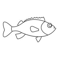 Sea bass icon, outline style vector