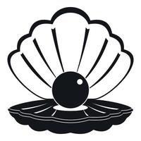 Pearl in a sea shell icon, simple style vector