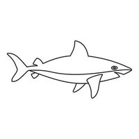 Shark icon, outline style vector