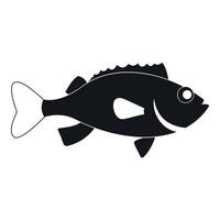 Sea bass fish icon, simple style vector