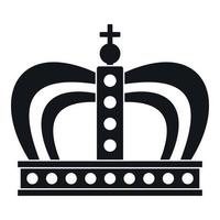 icono de la corona de la monarquía, estilo simple vector