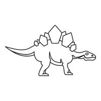 icono de estegosaurio, estilo de esquema vector