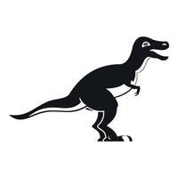 icono de dinosaurio terópodo, estilo simple vector