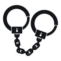 Handcuffs icon, simple style vector