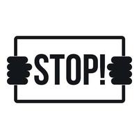 Stop icon, simple style vector