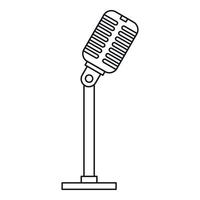 Microphone icon, outline style vector