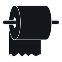 Roll of toilet paper on holder icon, simple style vector