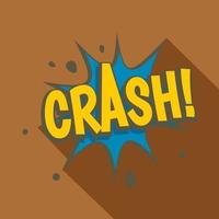 Crash, explosion speech bubble icon, flat style vector