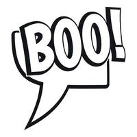 BOO, comic text speech bubble icon, simple style vector