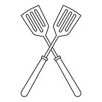 Metal spatulas icon, outline style vector