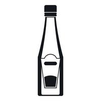 icono de botella de ketchup, estilo simple vector