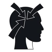 Head with arrows icon, simple style vector