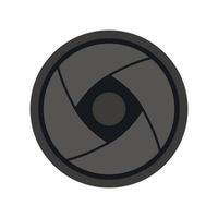 Camera lens icon, flat style vector