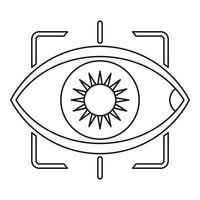 Eye with integrated camera lens icon outline style vector