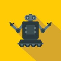 Robot on wheels icon, flat style vector