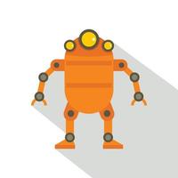 icono de robot abstracto naranja, estilo plano vector