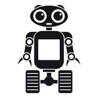 Robot on wheels icon, simple style vector
