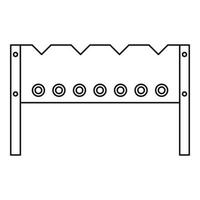 icono de brasero de barbacoa, estilo de esquema vector