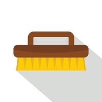 Wooden scrub brush icon, flat style vector