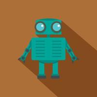 Steel robot icon, flat style vector