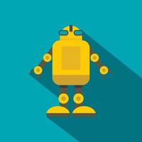 Yellow machine icon, flat style vector