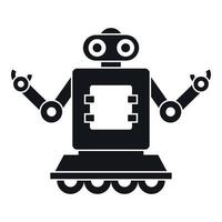 Cyborg on wheels icon, simple style vector