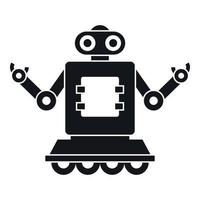 icono de cyborg sobre ruedas, estilo simple vector