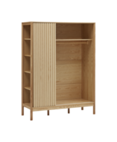 modern houten kabinet met besnoeiing uit geïsoleerd Aan achtergrond transparant png