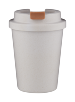Empty plastic coffee mugs with lids cut out isolated on background transparent png