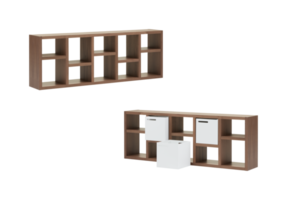 Gabinete de madera moderno con corte aislado sobre fondo transparente png