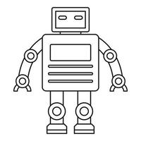 Robot with a square head icon, outline style vector