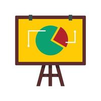 Flip chart with statistics icon, flat style vector