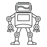 Robot icon, outline style vector