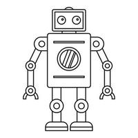 Abstract robot icon, outline style vector