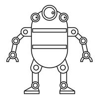 Cute robot icon, outline style vector