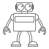 Retro robot icon, outline style vector