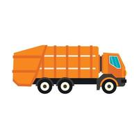 Garbage truck icon, flat style vector