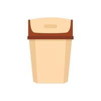 Big trashcan icon, flat style vector