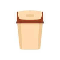 Big trashcan icon, flat style vector