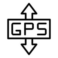 Vector de contorno de icono de movimiento gps. telefono tierra