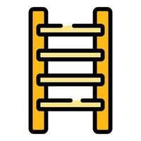 Step ladder tool icon color outline vector